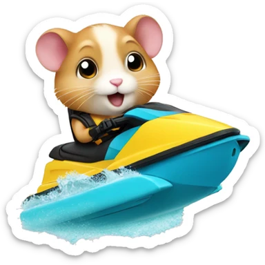 hamster on jetski sticker