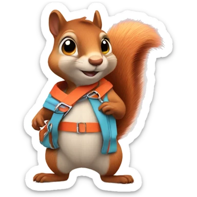 Squirrel with broken are in colourful sling sticker