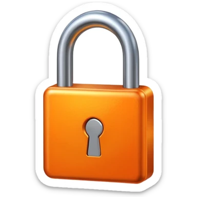 2-Dimensional Orange Lock  sticker