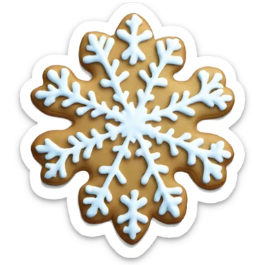 Christmas cookie snowflake shape black sticker