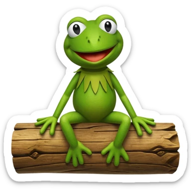 Kermit the frog on a log sticker