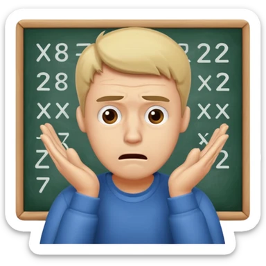 super stressed out guy doing math and stressing out sticker