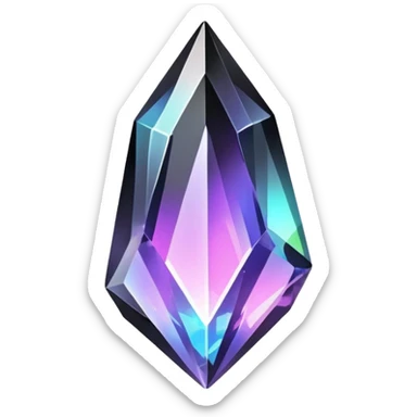 Black iridescent nebula crystal shard sticker