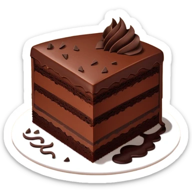 Chocolate cake a piece sticker