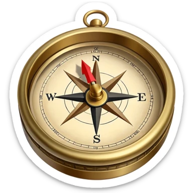 Travel compass pointing to adventure sticker