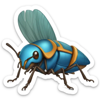 cucaracha, bird, blue sticker
