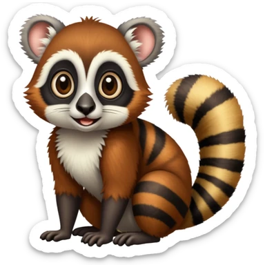 Madagascar lemur with big eyes sticker
