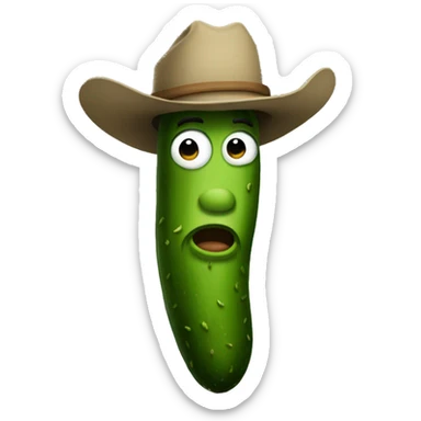 Pickle cowboy sticker