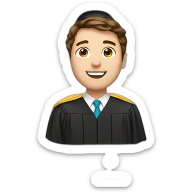 Proud graduate Male Brown Hair with confetti emoji sticker
