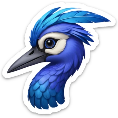 Blue Sicklebill headshot sticker