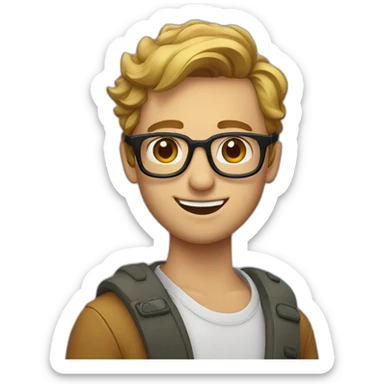 Alex klein met een bril sticker