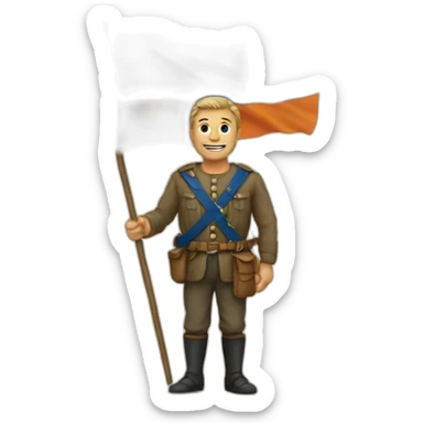 Dutch man with flag sticker