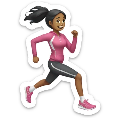  anime girl jogging  sticker