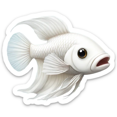 White betta fish happy sticker