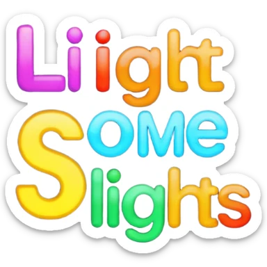 I need a stencil text for SF Lights, colorful, inviting sticker