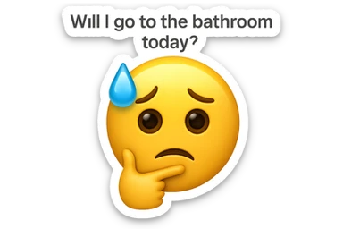 emoji stile iphone che riguarda l'argomento "stipsi/andrò al bagno oggi?", iperrealistico 4k sticker