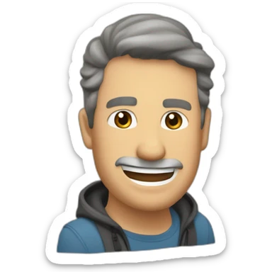 hombre dando la bienvenida, boca abierta, feliz, con brazos abiertos sticker