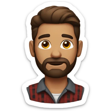 Short lumberjack man brown eyes  sticker