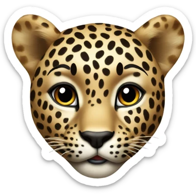 Leopard with a big diamond necklace sticker
