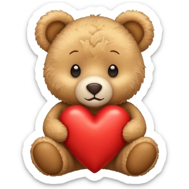 corazón rojo con osito debajo  sticker