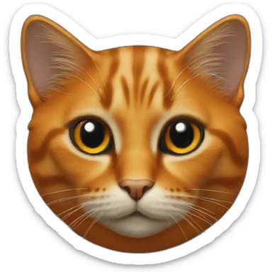 Cat orange on the black sticker
