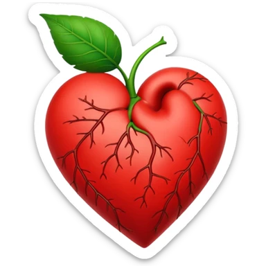heart with a leaf sticker