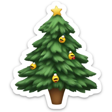 Goose in a Christmas tree suit sticker