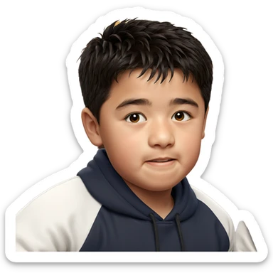 realistic indoor portrait of boy sticker