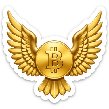 BTC with wings sticker