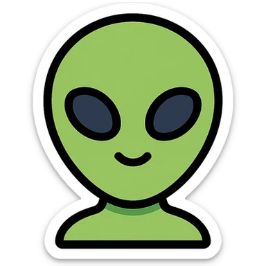 green alien sticker