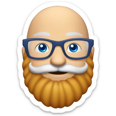 bald big red beard blue eyes teacher bees flying around sticker