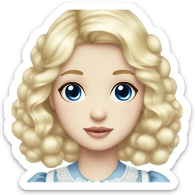 sweet lolita blond hair blue eyes white skin sticker