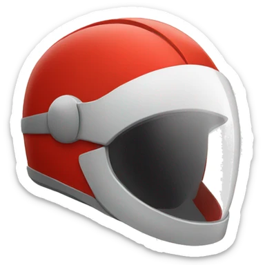 one cartoon red spacial helmet with white glass sticker