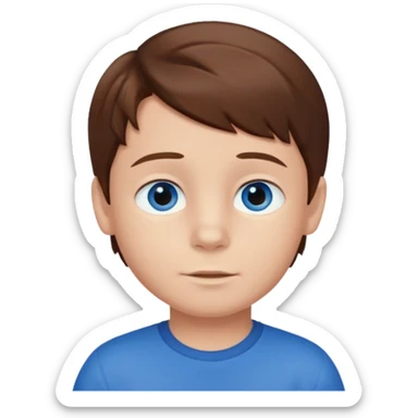 A 4 year old boy with brown hair sticker