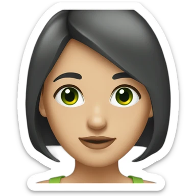 young-woman-with-dark-straight-hair-and-green-eyes sticker