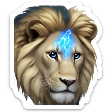 Electric blue lion sticker