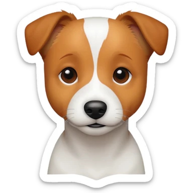 Jack russell with fully ginger face sticker