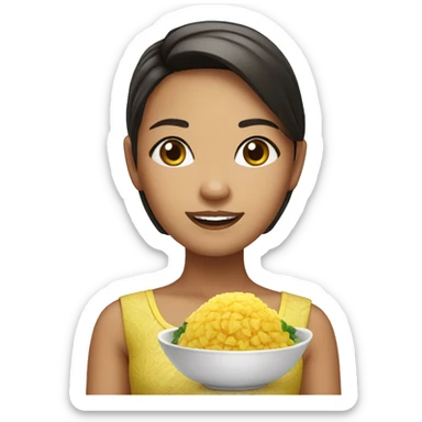 Thailand girl with pineapple rice sticker