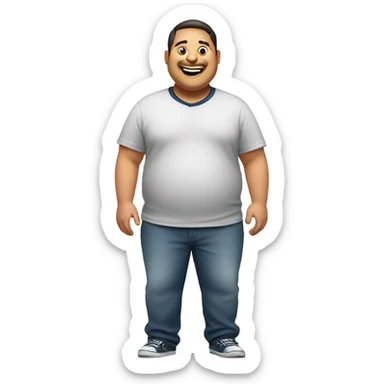 fat guy  sticker