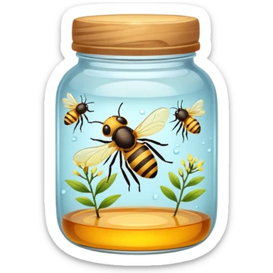 honey jar with trapped fireflies sticker