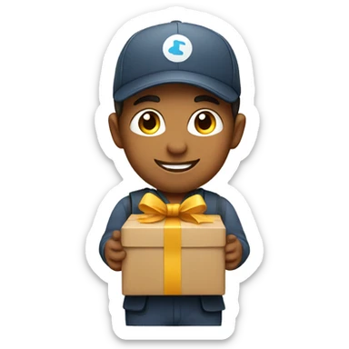 cute gift delivery rider sticker