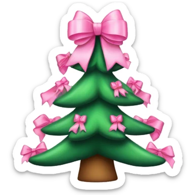 Christmas tree with 7 pink bows sticker