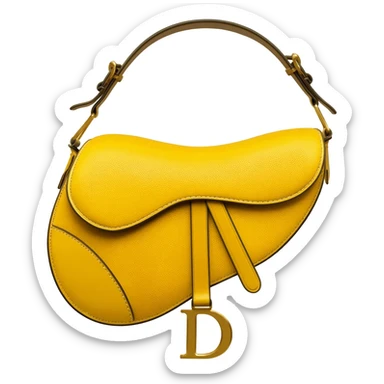 yellow dior printed saddle bag sticker