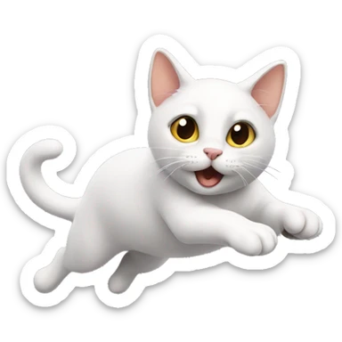 cat flying  sticker