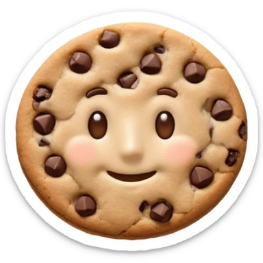 {
    "type": "object",
    "look": "chocolate chip cookie man, round chips, baked surface, front view",
    "description": "a cookie man made of chocolate chip dough, with visible chips and soft edges"
  } sticker