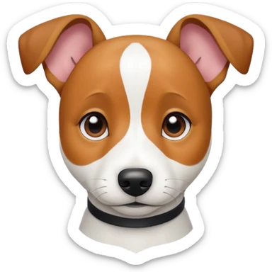 Jack Russel Terrier with white ears no spots sticker