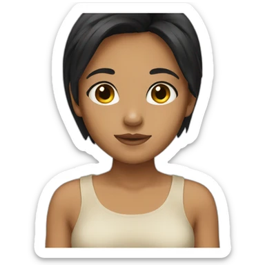 girl with black hair and tan skin sticker