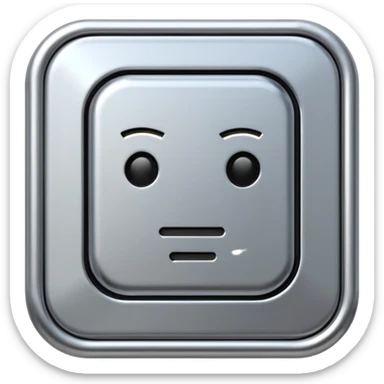 A futuristic microchip emoji made of polished silver chrome, minimal circuit details, smooth metallic surface, soft lighting, iOS emoji style, centered, clean white background sticker