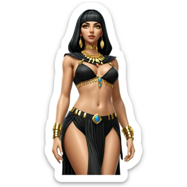 egyptian beauty in gold jewelry sticker