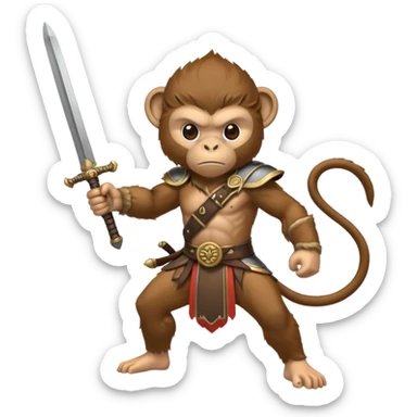 fire water air earth combine monkey warior  sticker